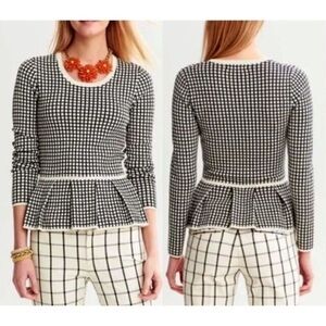 Banana Republic Windowpane Peplum Sweater Size: XS
